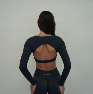 Sculpt Open Back Long Sleeve - Navy