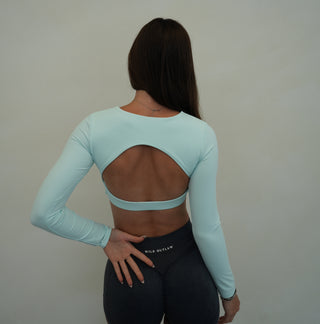 Sculpt Open Back Long Sleeve - Light Blue