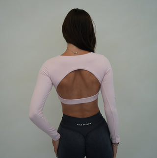 Sculpt Open Back Long Sleeve - Light Pink