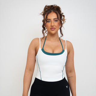 Outlaw Flex Two Tone Tank - White and Green