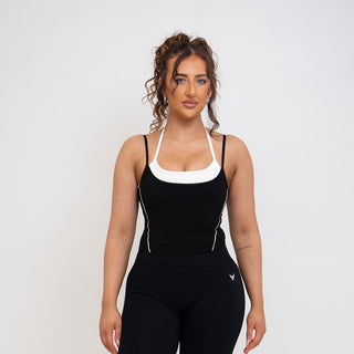 Outlaw Flex Two Tone Tank - Black and White